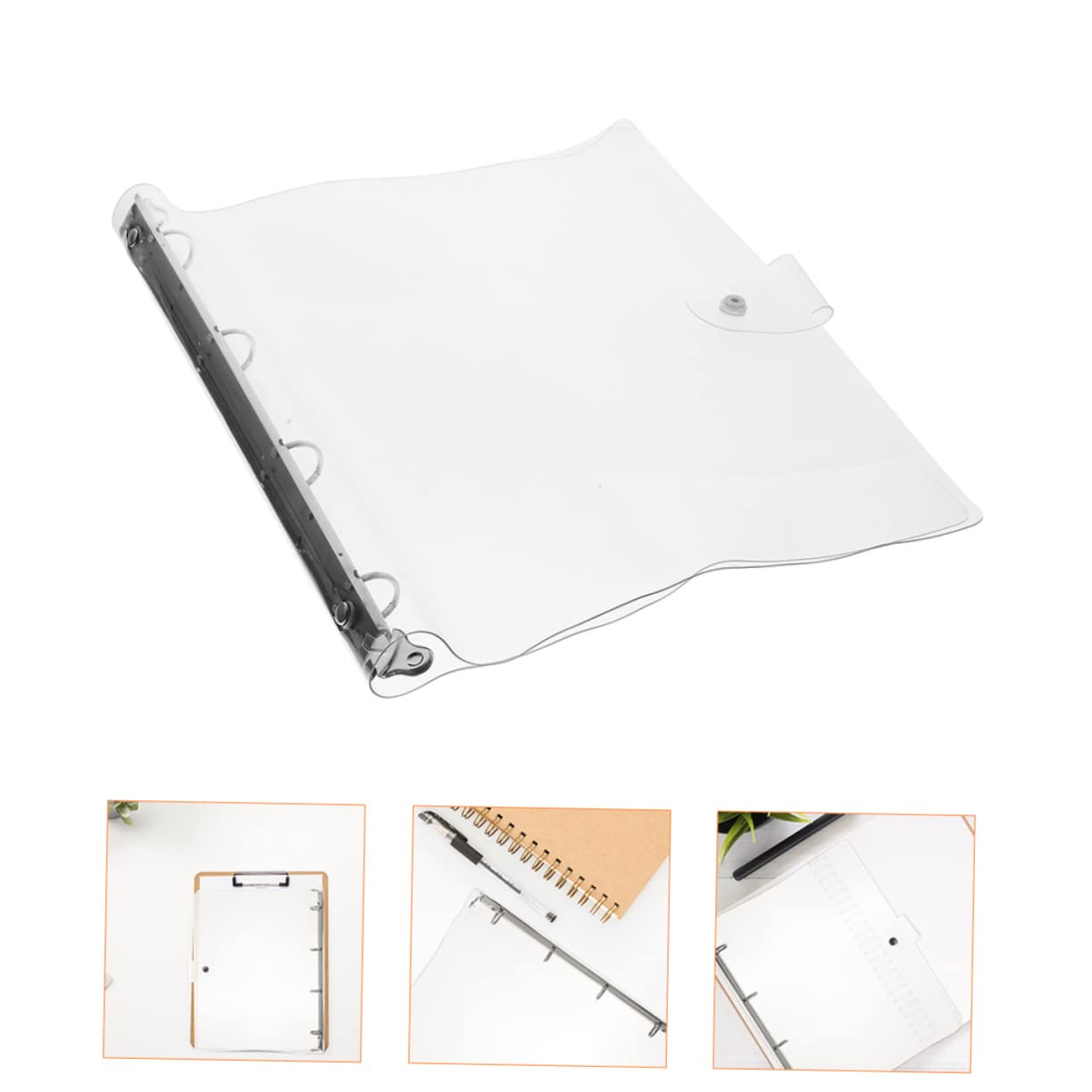 3 Stück Transparenter Ring Ordner Teiliges Robuster Dokumentenordner mit Kreativer Klappmechanik Vielseitiger Papierorganizer für Büro und Wichtige Akten Leicht und Tragbar