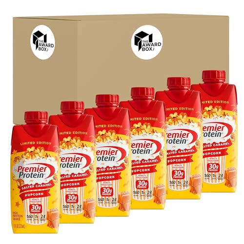 Salted Caramel Popcorn Protein Shakes 6 Bottles 11 Fl oz Each by The Award Box