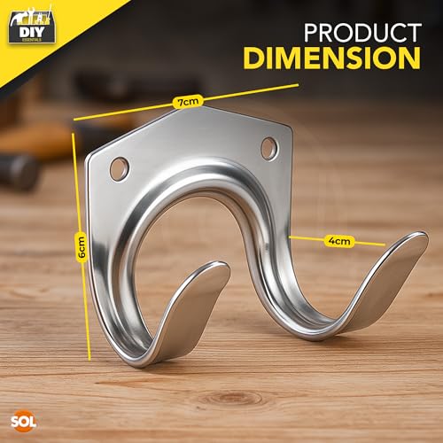 SOL 15pk DIY Tool Hooks for Shed, Metal Aluminum Garage Storage Hooks with 30pcs Screws, Durable and Rust-Resistant, Heavy-Duty Wall Hooks for Tools, Bikes, Ladders, and Garden Equipment 2 SOL 15pk DIY Tool Hooks for Shed, Metal Aluminum Garage Storage Hooks with 30pcs Screws, Durable and Rust-Resistant, Heavy-Duty Wall Hooks for Tools, Bikes, Ladders, and Garden Equipment - Image 2