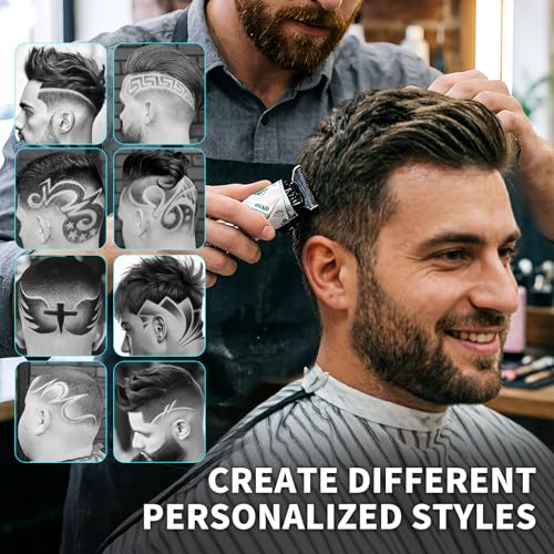Image of Durable Men's Electric Hair Clipper Zero Gap T-Blade, Long Lasting Battery, Waterproof & Easy to Clean, Professional Trimmer for Salon & Home
