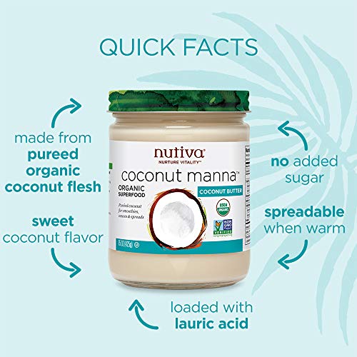 Nutiva Organic Coconut Manna Puréed Coconut Butter, 15 Ounce (Pack of 2
