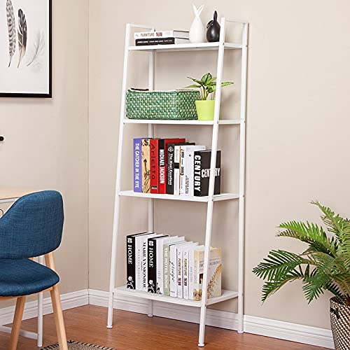 Buy Enen Ladder Shelf,White Bookshelf 4 Tier Small Bookshelf,Ladder