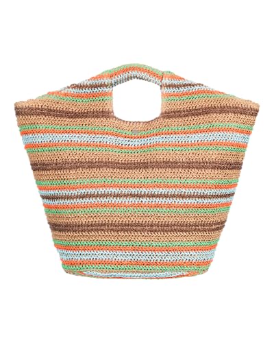 Roxy Womens Beach Tote Bag | Travel | Vacation | Straw | Lightweight | Breathable Coco Pearl - Natural Sea