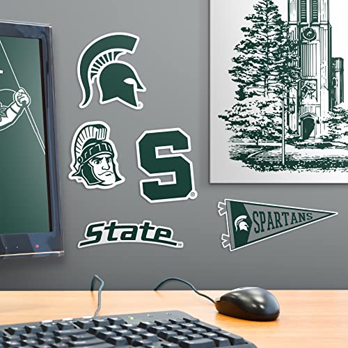 Image of Michigan State University Spartans Vinyl Sticker Pack - 8‑Count Large Waterproof Decals for Laptop, Water Bottle, Tablet, Skateboard, Car, and Indoor /Outdoor Use