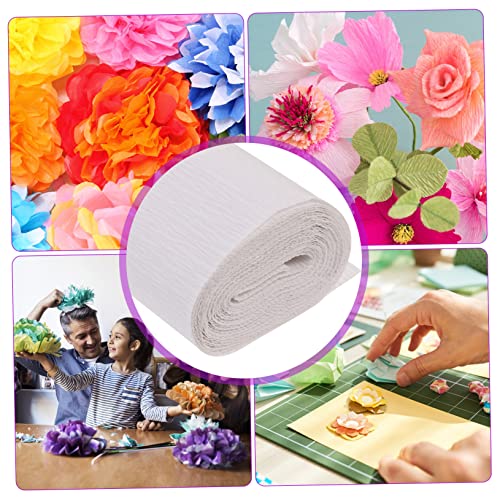 Vicasky 1 Roll Crepe Paper For Flower Crepe Paper Set Crepe Paper Decor Elastic White Paper Paper Rose Colored Crepe Paper Floral Crepe Paper Crepe Paper Roll Craft Crepe Paper #TOP1