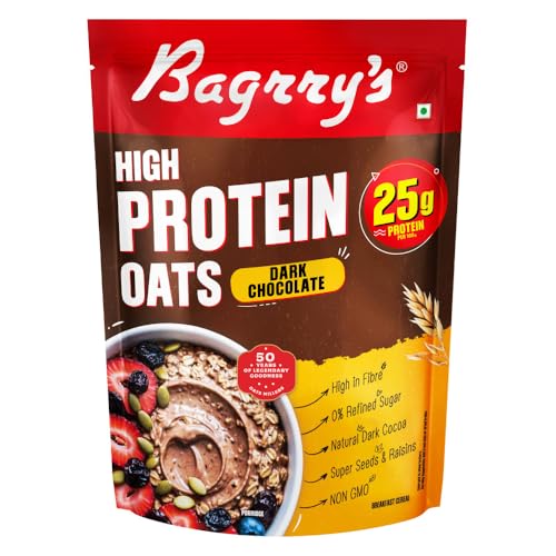 Image of Bagrry's 25g Protein Oats 750g | Dark Chocolate, Raisins & Pumpkin Seeds | Whey Protein & Plant Protein Blend | High Fibre Breakfast | Rolled Oats | No Refined Sugar | No Added Preservatives