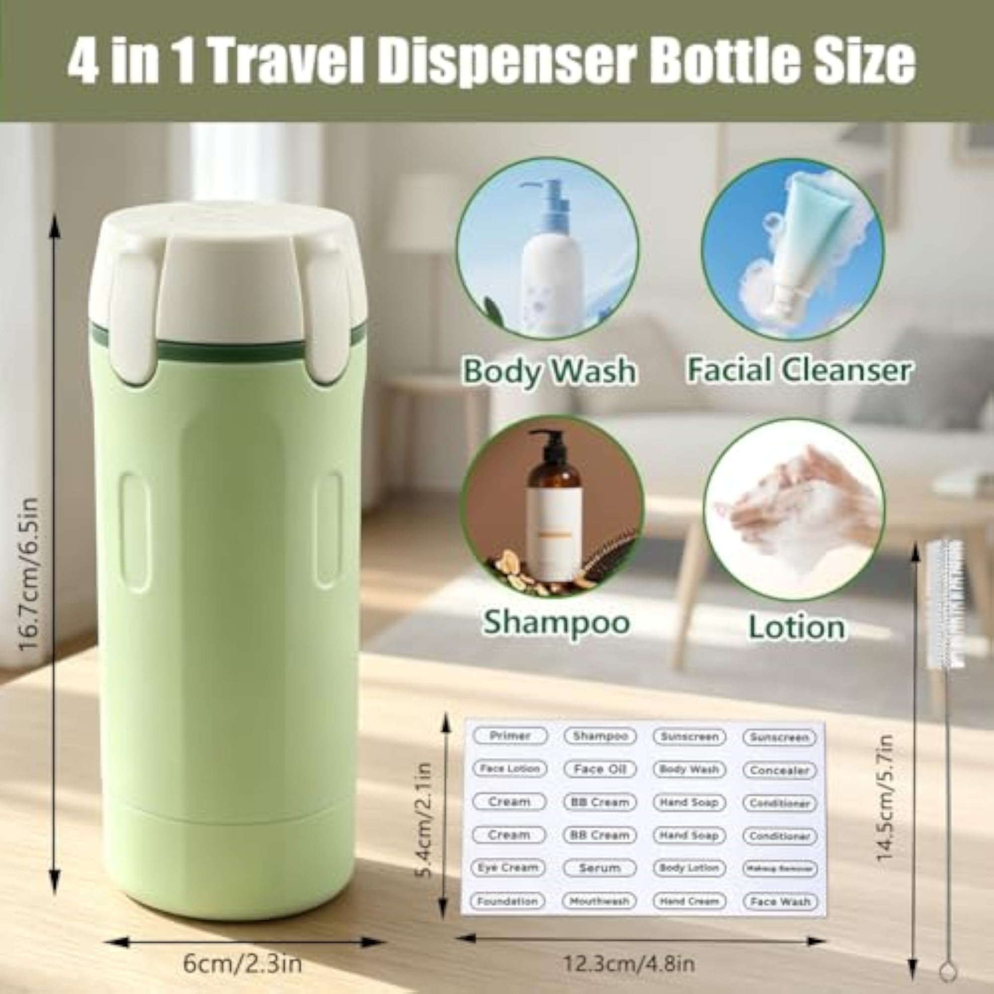 4 in 1 Travel Dispenser Bottle
