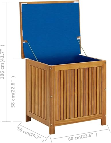 Miniatura 8 de Caja de madera grande para almacenamiento al aire libre para muebles de patio, herramientas de jardín, suministros de piscina, contenedor de caja de