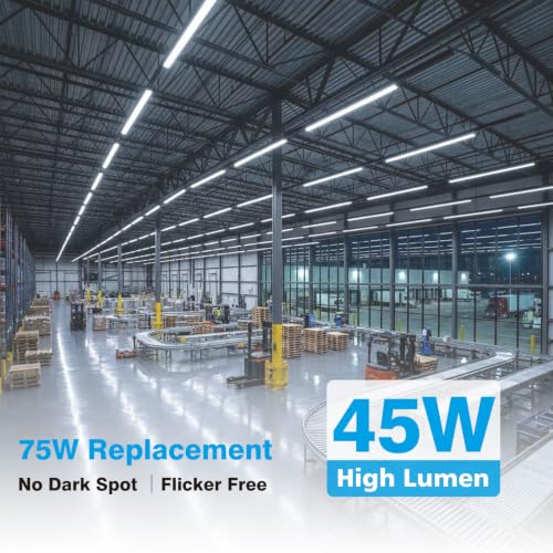 Image of 10 Pack 5ft T8 LED Tube Lights Replace G13 T10 T12 Fluorescent Bulb | 45W 4500LM 6500K Cool White, Bi-Pin, Type B Dual-End Powered Ballast Bypass, Office Shop Lighting