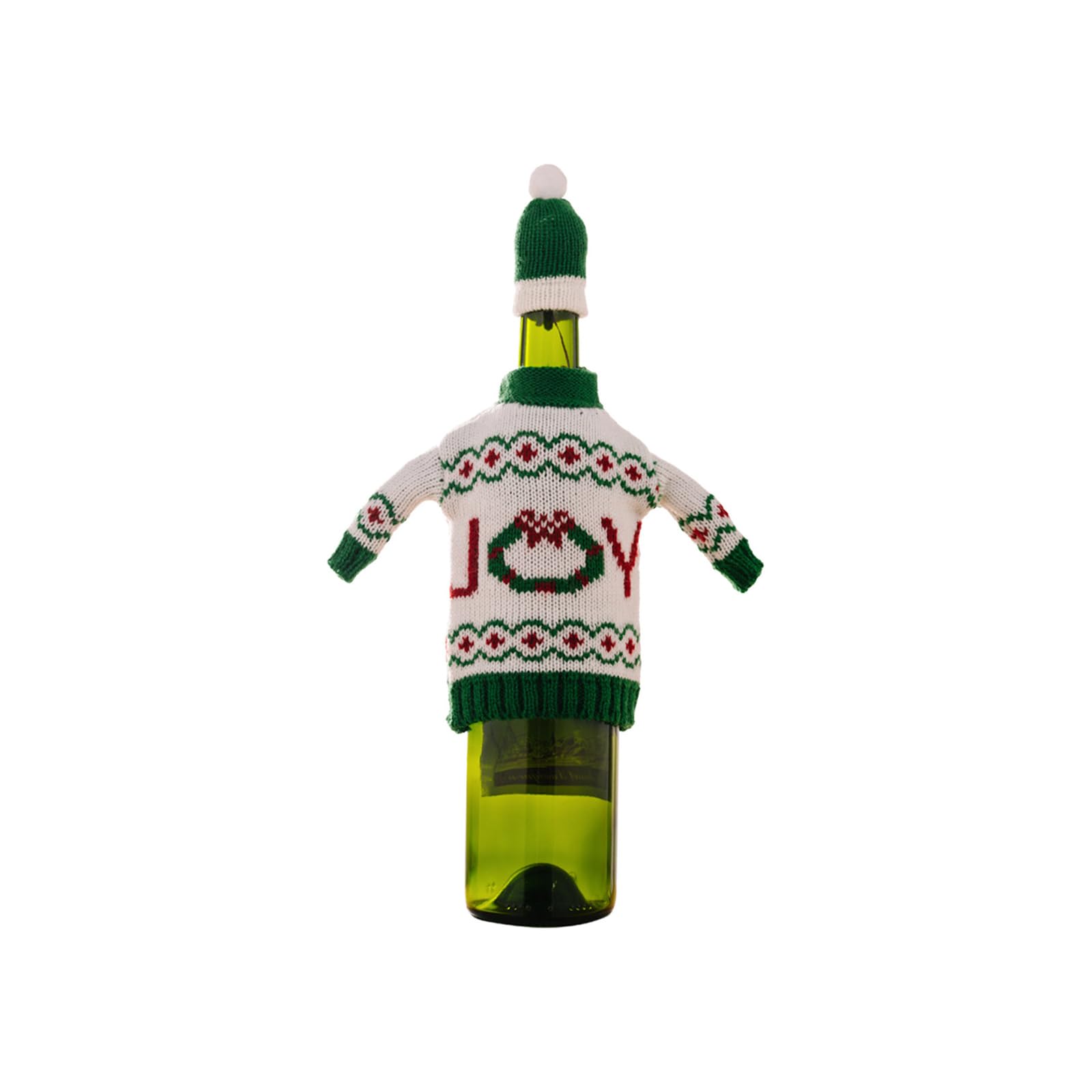 carotoe Festival Knitted Bottle Sweater Snowman Pattern Christmas Decoration Practical Wine Cover for Dining Table Arrangements Snowman Wine Bottle Cover Christmas