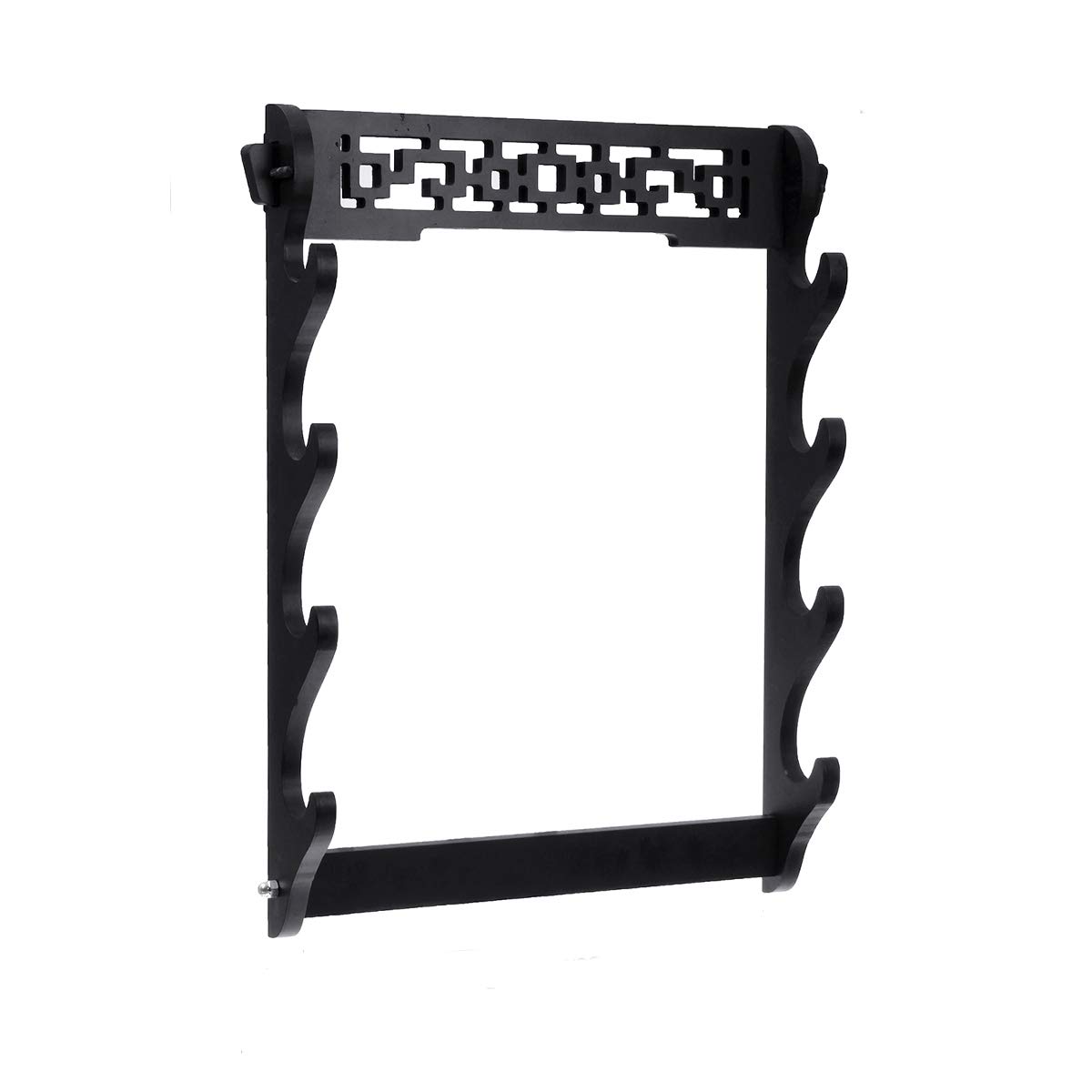 Jonoisax Black Sword Holder Wall Mount Samurai Sword Stand Display Katana Wakizashi Tanto Wall Hanger Sword Rack,4 Tier