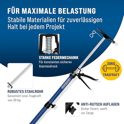 DEUBA® Türspanner im 3er Set stufenlos höhenverstellbar 50-115cm bis 45° Türfutterstrebe Türzarge Zargenspanner
