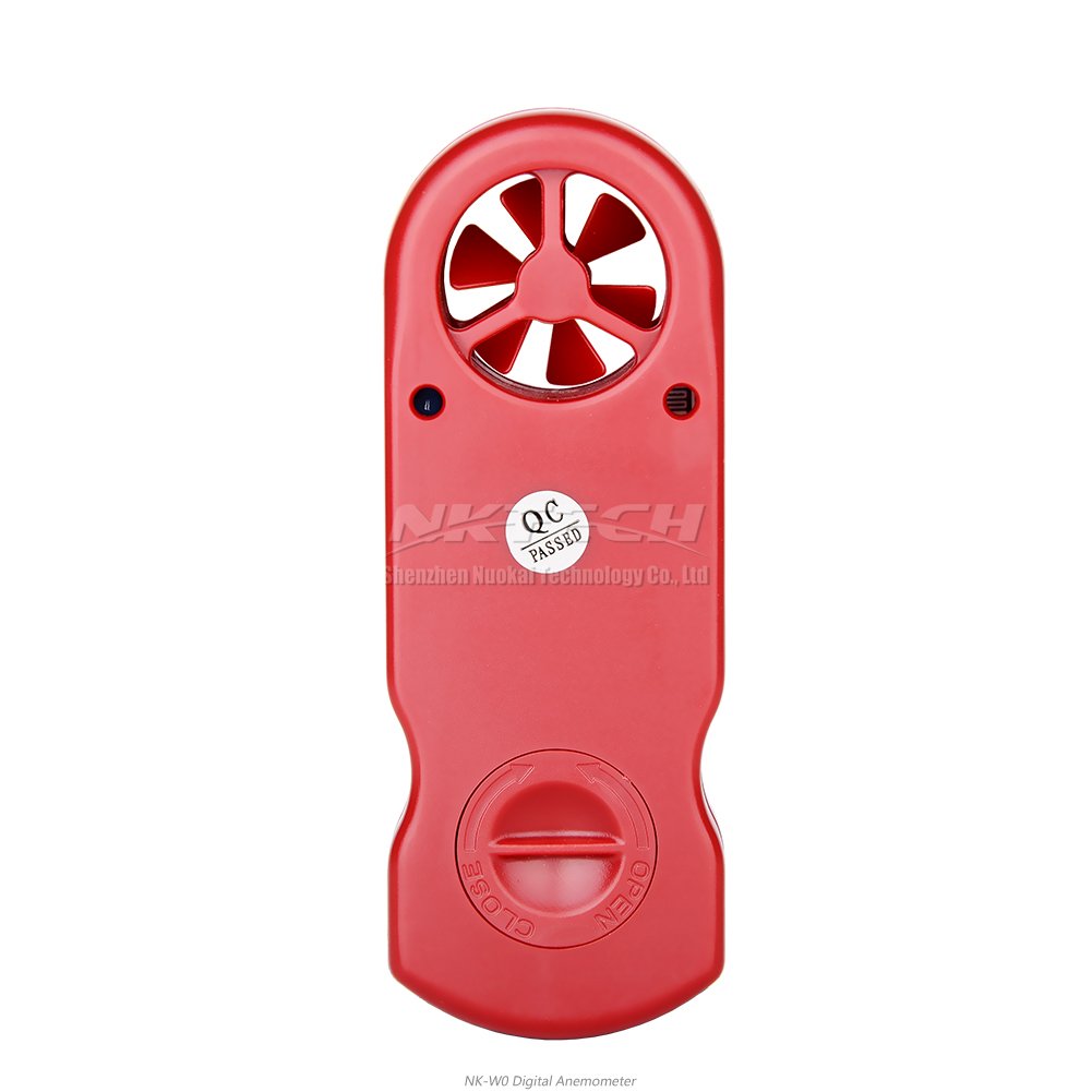 anemometro digitale NK-W0 3-IN-1 mini LCD portatile, tester velocità del vento, temperatura, umidità, con igrometro e termometro multiuso per windsurf, kite surf