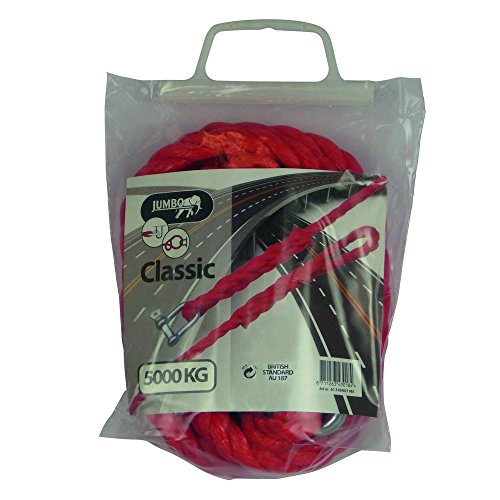 JUMBO 0126302 Abschleppseil 5 tonnen 3.5 Meter mit Aufbewahrungstasche & mit Haken Abschleppgurt LKW & Wohnmobile
