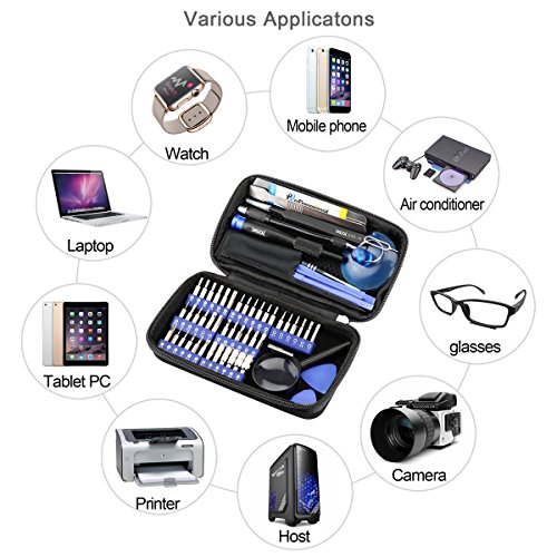 XOOL 58 in 1 Precision Screwdriver Set, Magnetic Driver    Kit with 42 Bits，Professional Electronics Repair Tool Kit f with Portable Bag for Repair iPhone, Cell Phone, iPad, PC, MacBook