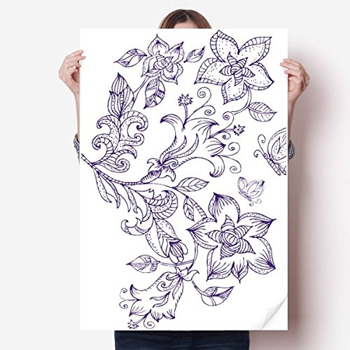 DIYthinker Pôster decorativo lilás com estampa clássica, pôster de decoração, papel de parede, decal