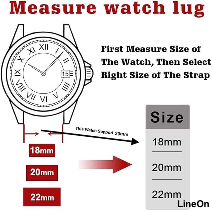 Image of Lineon 20mm deployant clasp Lock JUBILEE Style Semi Solid Stainless Steel Chain Strap Competible With Any 20mm Vintage Watch with Tool & Pins (Includes)
