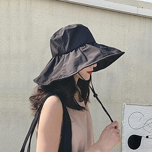 Wide Brim Sun Hat with UV Protection, Adjustable Drawstring,Reversible Design - Image 2