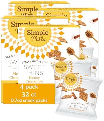 Simple Mills Sweet Thins Snack Packs, Honey Cinnamon, 4pk, 32ct, 0.8oz