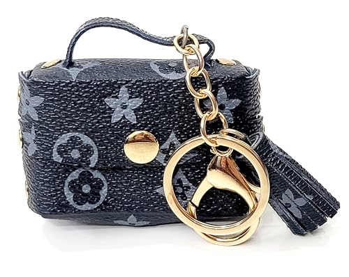 Image of JSR Designer Mini Bag Keychain with Tassel, Gold Chain, Multiple Patterns, Fashion Accessory For Car Bike Purses And Gifting