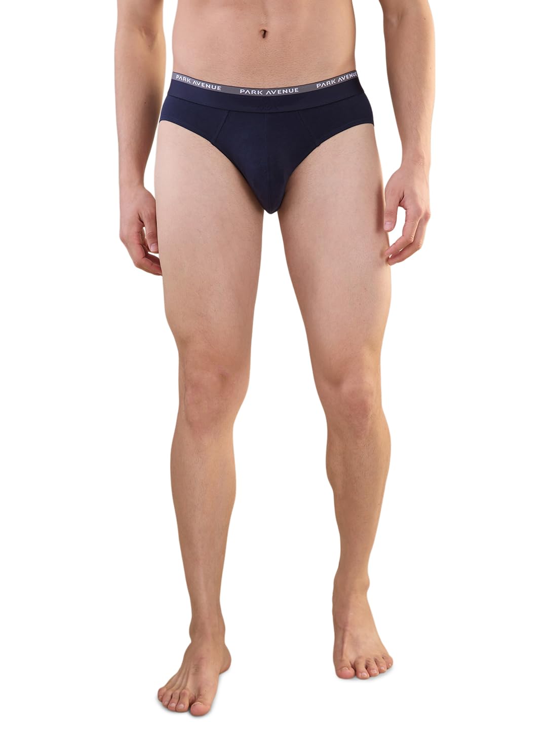 men regular fit solid pattern cotton spandex blend brief blue