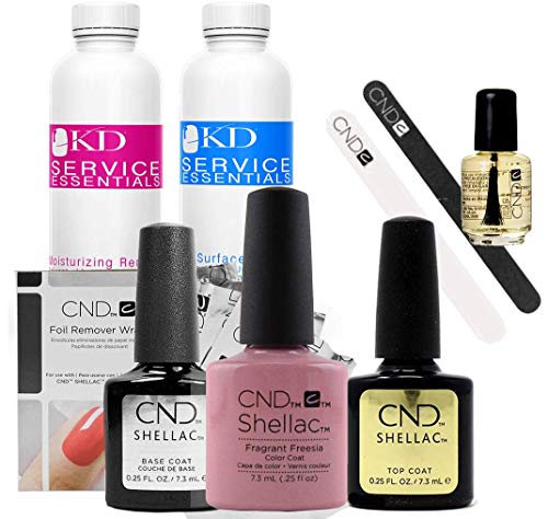 CND Shellac Student Starter Kit - Top, Base, Essentials/Color - Fragrant Freesia 500ml