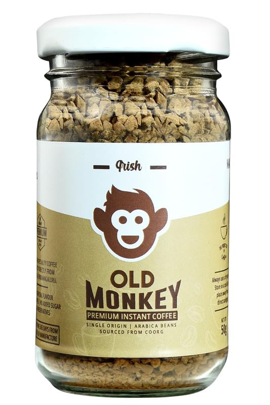 Irish Instant Coffee Powder Jar 50 G Premium Freeze-Dried Instant Coffee Powder Chemical-Free No Added Sugar Low Fat Low Calorie|Premium Arabica Beans (Irish Cream Flavour),70 Grams