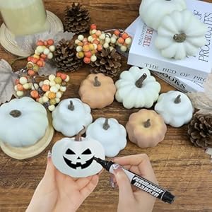 17 pcs white pumpkins kit fake pumpkins with maple leaves pine cones berries acornsthanksgiving decorations indoor for fall home farmhouse harvest thanksgiving table decor  urban country home decor