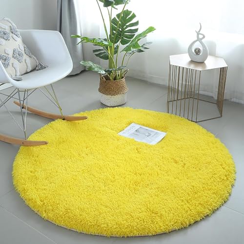 Image of Plush Shag Area Rug for Living Room, 244 cm x 305 cm, Brown (Yellow, 5X5 FEET)