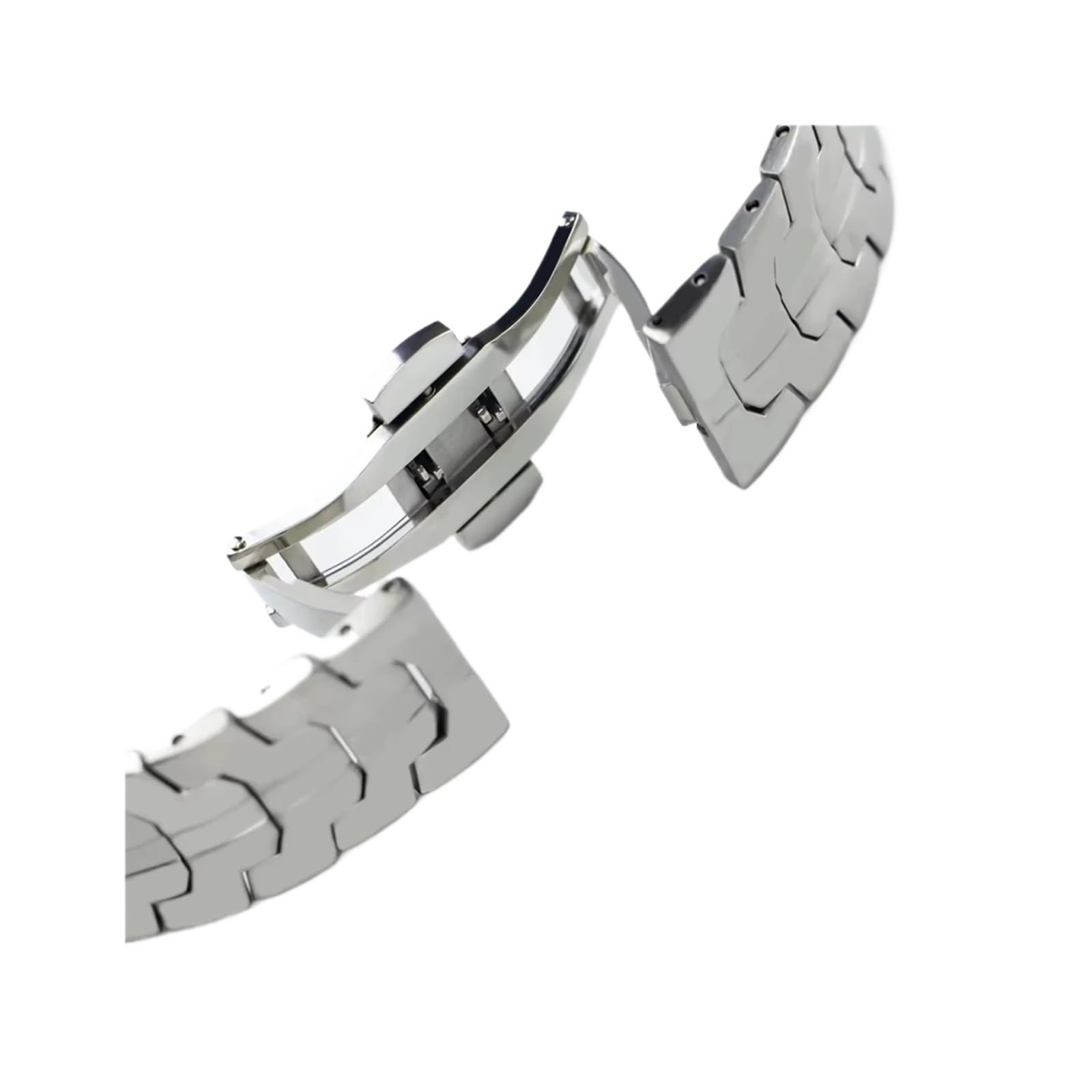 bracelet de montre, Bracelet compatible avec montre, boucle papillon en métal sans espace, bracelet de poignet