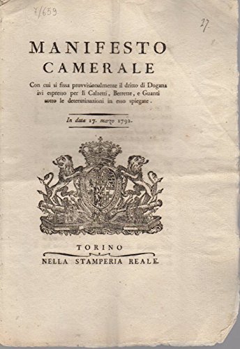 Manifesto camerale con cui si fissa