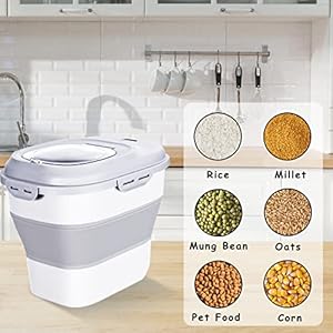 Cereal-Rice-Food-Storage-Containers-Collapsible-20-to-50-Lbs-Dispenser-Bin-with-Rolling-Wheel-Airtight-Locking-Lid-Dog-Pet-Cat-Flour-Sugar-Plastic-Leakproof-Sealable-Large-Kitchen-Pantry-Holder - Cucciolini Doodles   Cereal-Rice-Food-Storage-Containers-Collapsible-20-to-50-Lbs-Dispenser-Bin-with-Rolling-Wheel-Airtight-Locking-Lid-Dog-Pet-Cat-Flour-Sugar-Plastic-Leakproof-Sealable-Large-Kitchen-Pantry-Holder