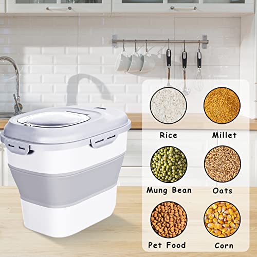 Cereal-Rice-Food-Storage-Containers-Collapsible-20-to-50-Lbs-Dispenser-Bin-with-Rolling-Wheel-Airtight-Locking-Lid-Dog-Pet-Cat-Flour-Sugar-Plastic-Leakproof-Sealable-Large-Kitchen-Pantry-Holder - Cucciolini Doodles   Cereal-Rice-Food-Storage-Containers-Collapsible-20-to-50-Lbs-Dispenser-Bin-with-Rolling-Wheel-Airtight-Locking-Lid-Dog-Pet-Cat-Flour-Sugar-Plastic-Leakproof-Sealable-Large-Kitchen-Pantry-Holder