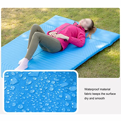 Colchón Inflable Autoinflable Almohadilla para Dormir Resistente al Agua Azul 74.8x51.2 pulg con Espuma de 2 Pulgadas para Camping Exterior miniatura 5