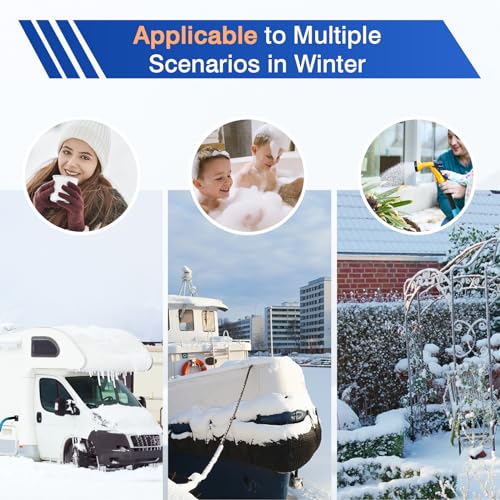 Image of 30FT RV Heated Drinking Water Hose -Temp Control, Features Water Line Freeze Protection Down to -40F /-40C, Electric Heated Water Hose for RV, Garden, Boat