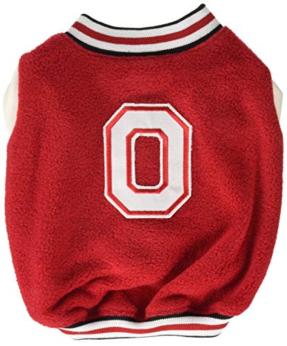 Sporty K9 Design No.2 Ohio State Varsity Dog Jacket, X-Small