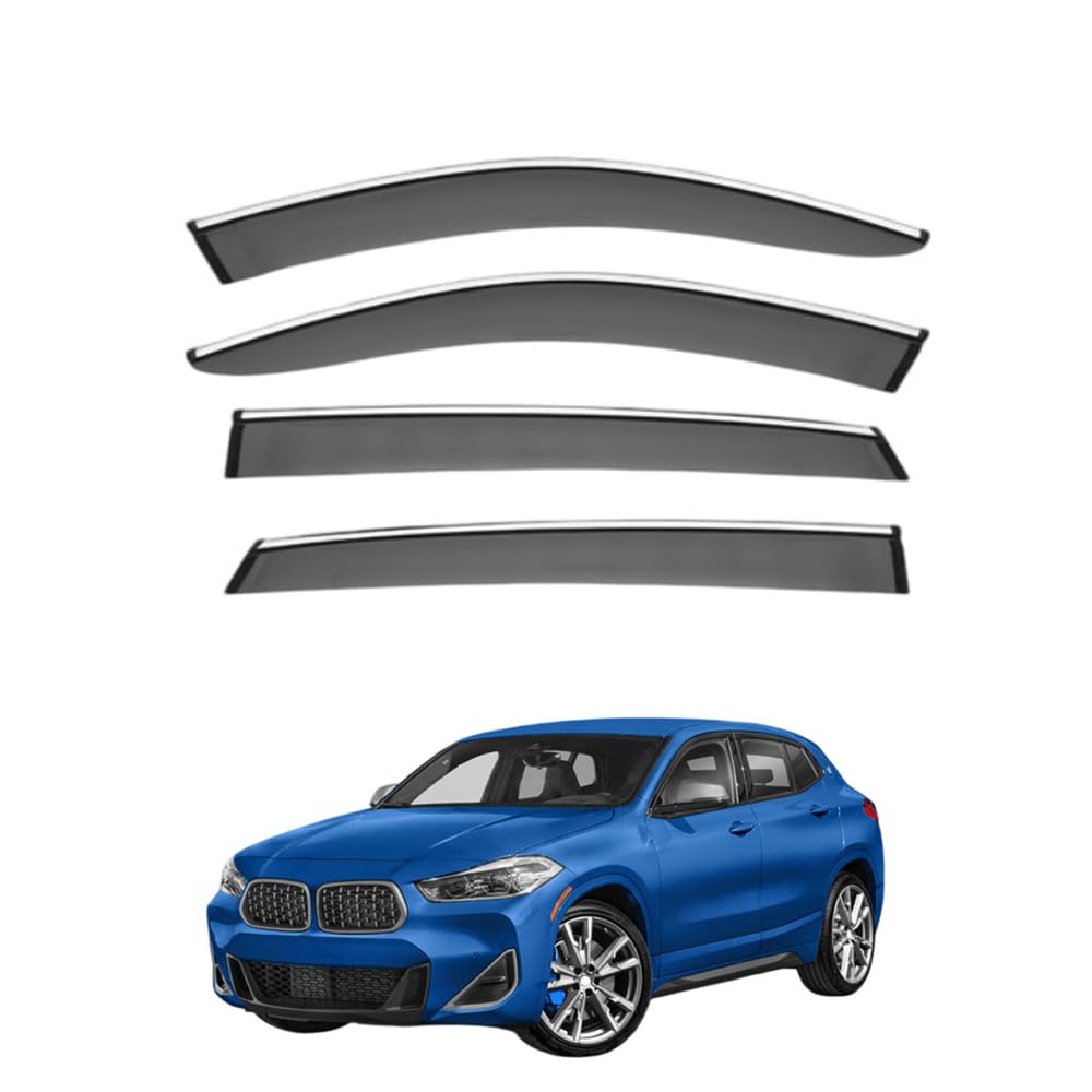 QOEMRHELT 4pc Set In-Channel Wind Deflectors, for BMW X2 F39 2018-2023 Window Visors Rain Guards Vent Visors Rain & Sun Protection,Car Accessories