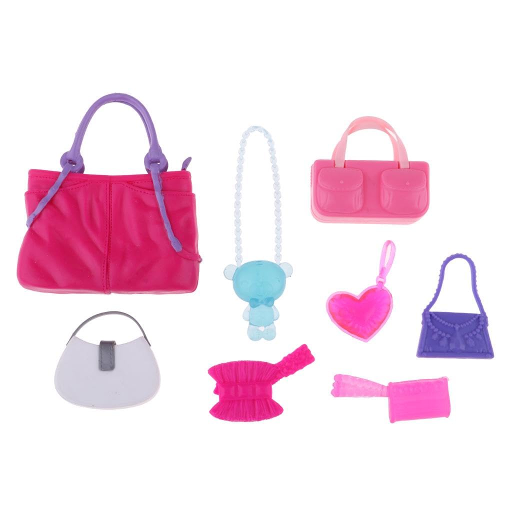 urjix Set of 8 Doll Handbag Mixed Style Purses Crossbody Bag for Fashion Girl Doll-picture-27