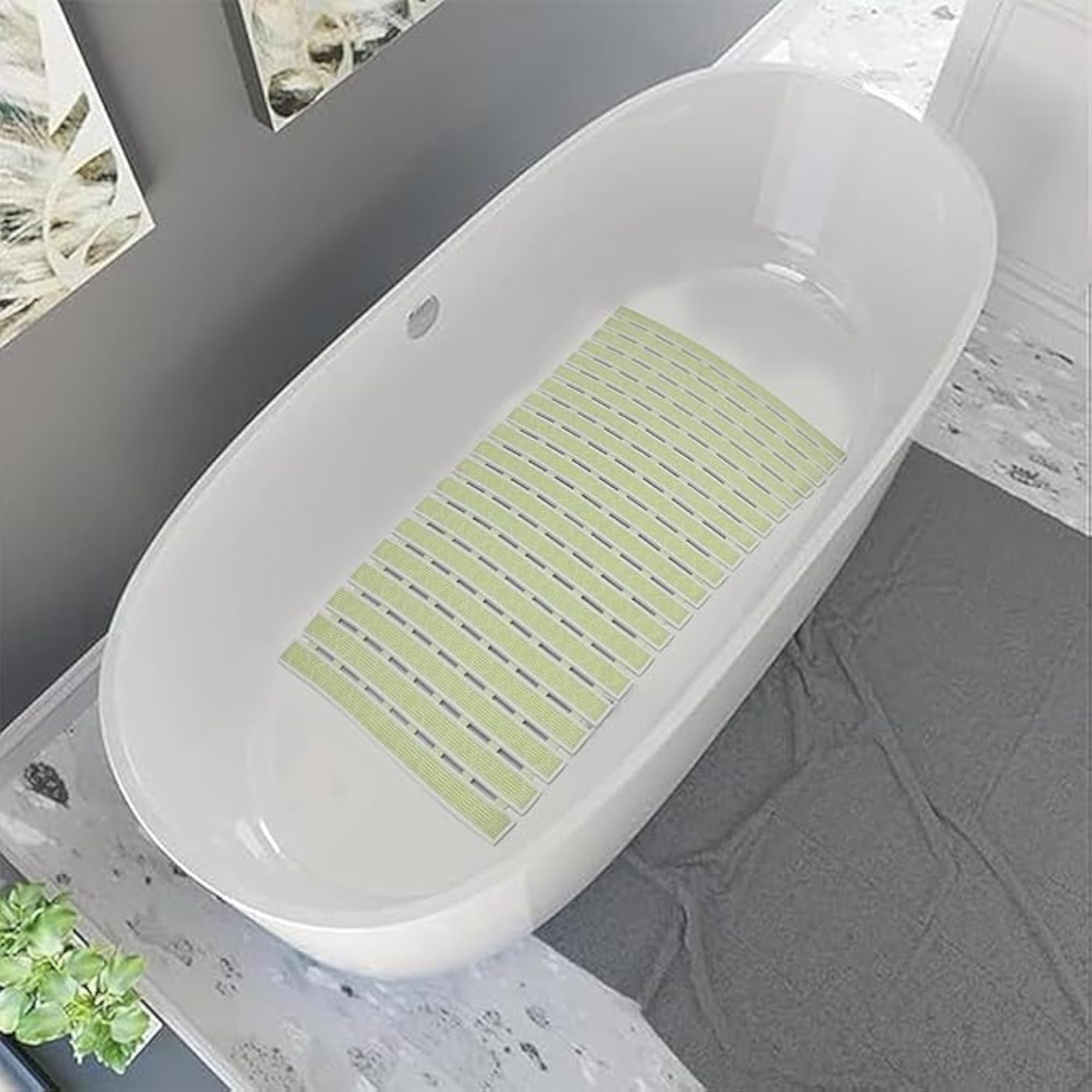 PVC Bath Mat with Suction Cups, 27x16 Inch