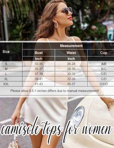 Image of Avidlove Lace Bralette for Women V Neck Cami Tank Y2k Camisoles Adjustable Spaghetti Strap Crop Top Non Padded