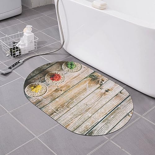 Tapis de bain en terre de diatomée séchage rapide antidérapant effet bois - 2