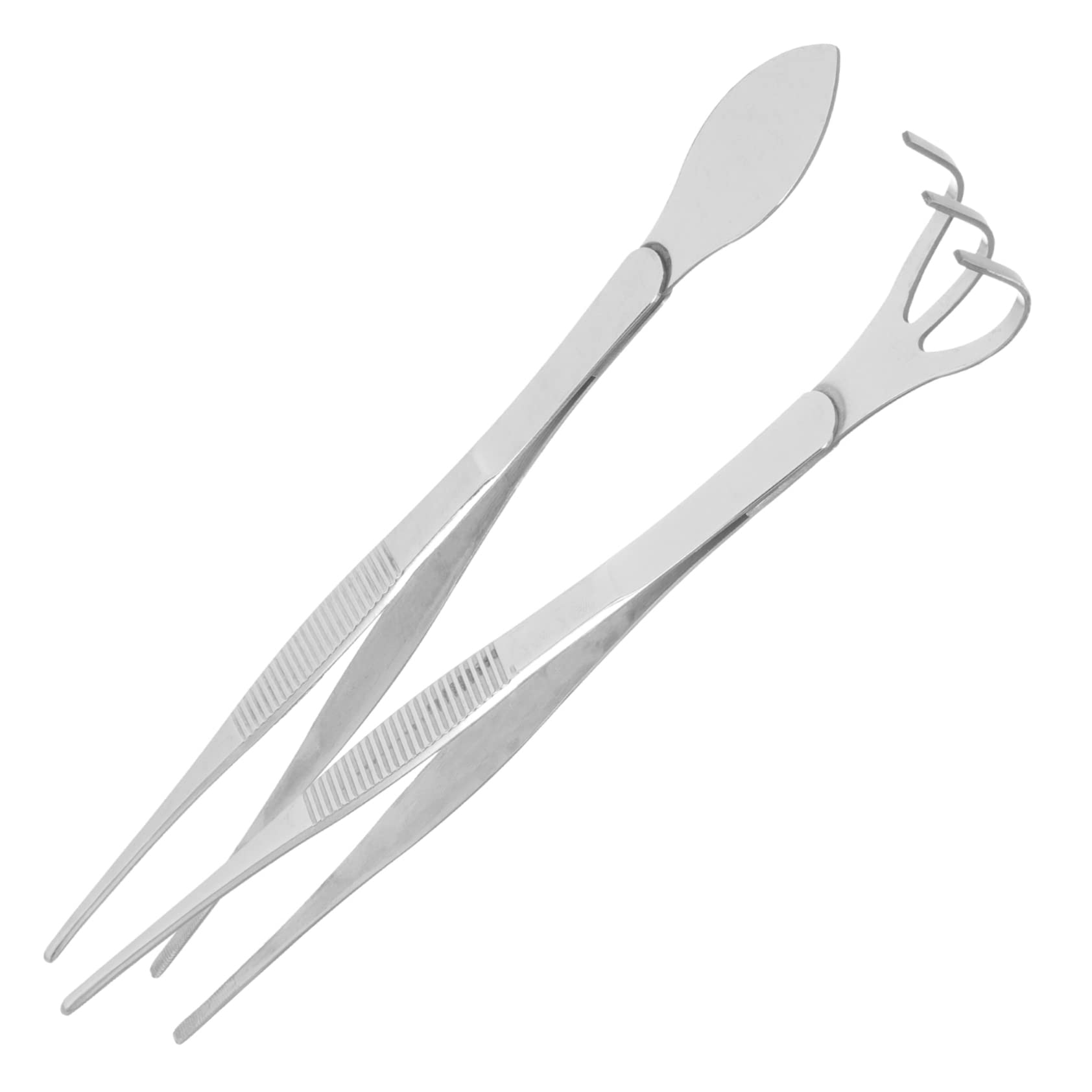 Sosoport 2sets Pinzette e Rastrello Inossidabile Per Bonsai Per Giardinaggio Per Raccogliere e