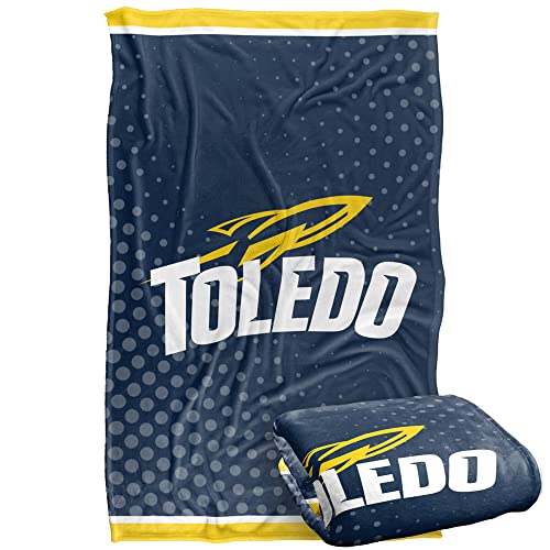 University of Toledo Rockets Blanket, 36" x 58", Logo Dots, Silky Touch Super Soft Throw