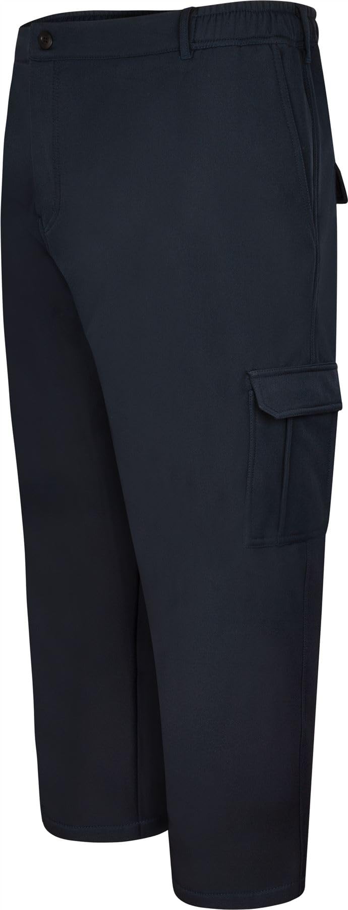 Kam Men's Blue Jeanswear Soft Shell Elasticated Loose Fit Cargo Trouser - 7XL