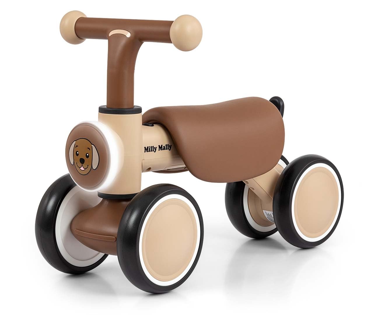 Milly Mally Jeździk dziecięcy YORK +12m LED dźwięki koła piankowe prezent na roczek (Beige)