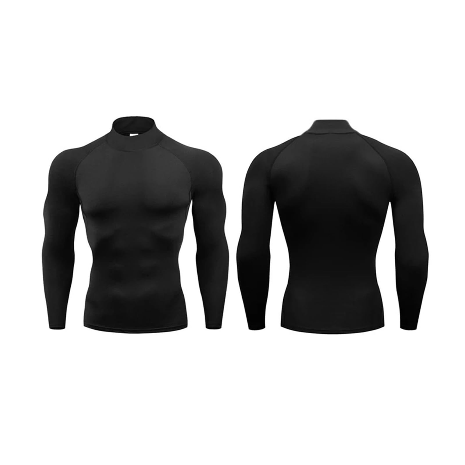 Functional Shirt Hommes Chemises de Course Compression à Manches Longues Chemises de Sport Fitness entraînement serré Jogging t-Shirts vêtements de Sport séchage Rapide(Black,XX-Large)