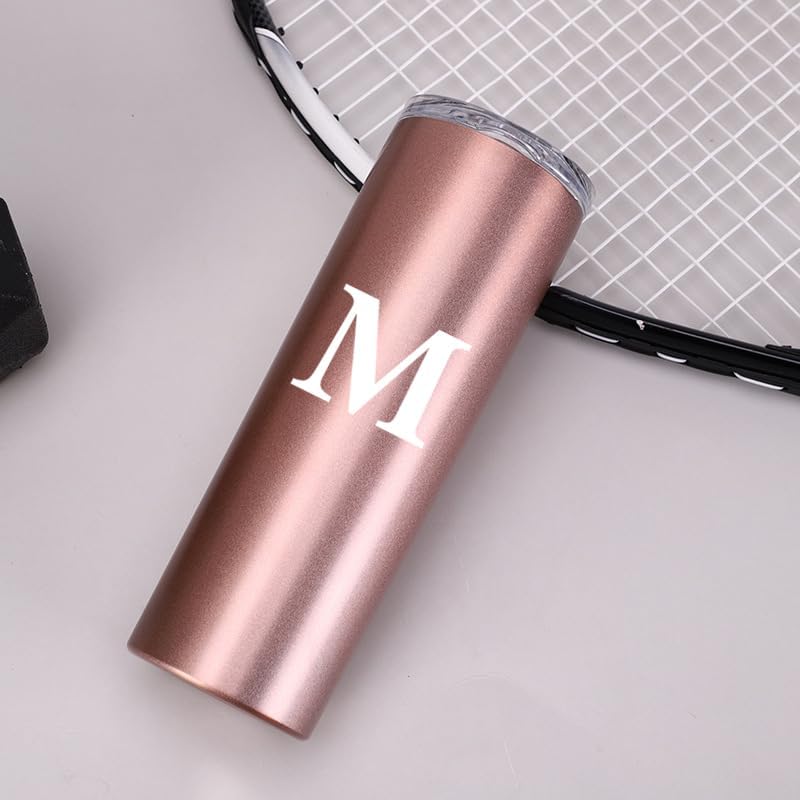 Miniatura 3 de Vasos personalizados de 20 onzas con letra M delgada. Vasos personalizados con iniciales. Taza de café de viaje personalizada, con inicial, con