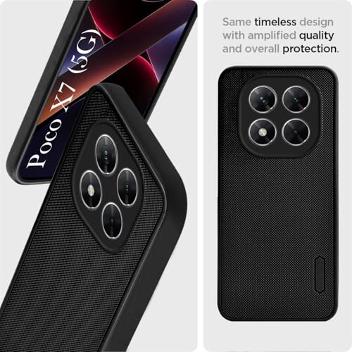 Image of Jkobi Back Cover Case for Xiaomi Poco X7 (Textured Grip Design | Micro-Fiber Cloth Inside | Slim and Light Weight | Soft Touch and Feel | Black)