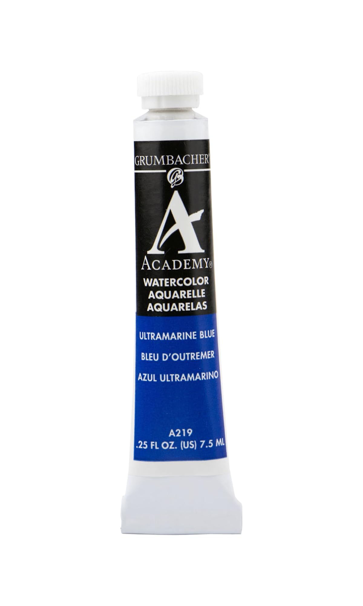Grumbacher Academy Watercolor Paint, 7.5ml/0.25 Ounce, Ultramarine Blue (A219)