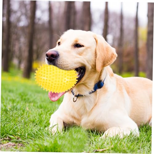 TOBBOMEY 4stücke Kauball Für Hunde Zum Kauen Und Zahnwechsel Geeignet Für Welpen Und Große Rassen Mit Einzigartiger Textur Und Form Für Lebhafte Beschäftigung Leicht Zu Reinigen Und